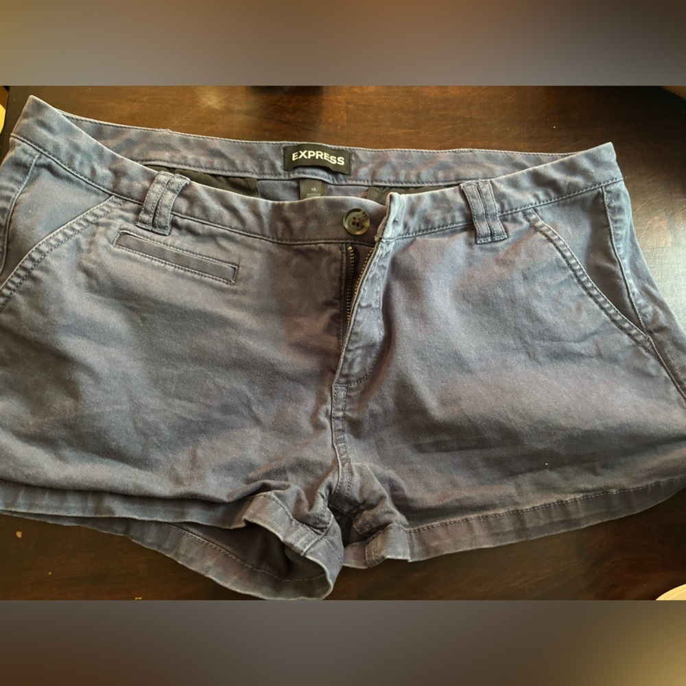 Express Short Khaki Blue Casual Shorts size 10